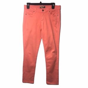 Paige peach long tight mid waist jeans